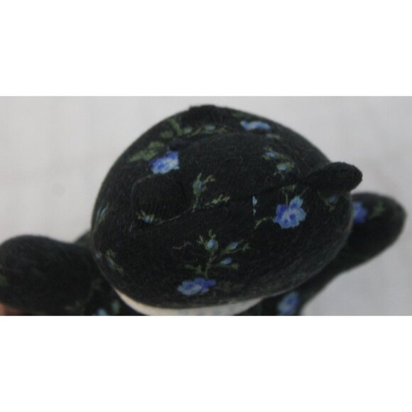 VTG 1998 Baby Gap Kids Blue Rattle Bear Plush Flowers Floral Calico NEW with Tag - Picture 6 of 7